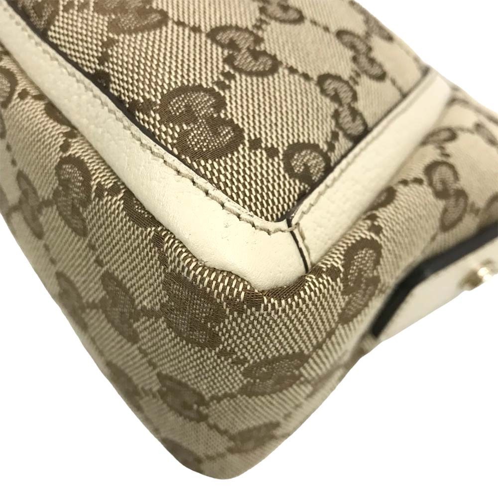 Gucci One Shoulder Hobo Bag Abbey Shoulder GG Brown White - Picture 8 of 10